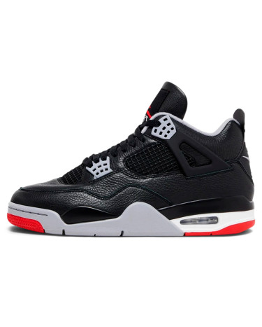Sneakers Jordan 4 Black Red Gray Winter with FUR