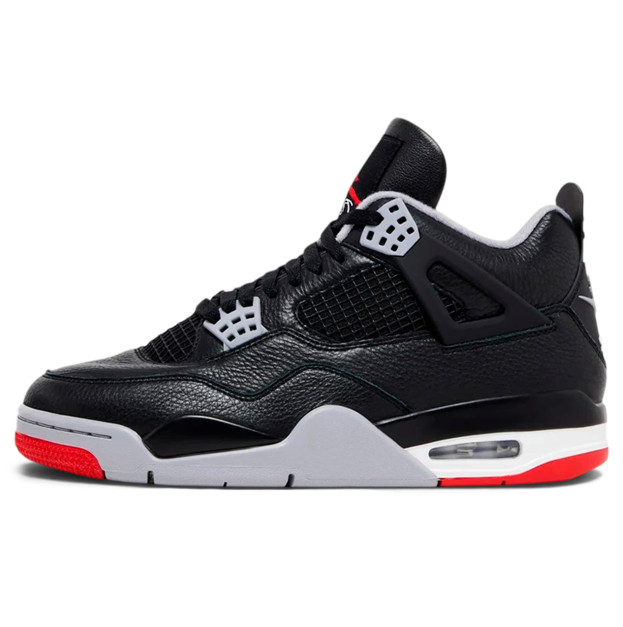 Jordan 4 Black Red Gray Winter with FUR