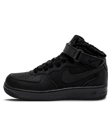 Кросівки Nike Air Force 1 High Black Winter з ХУТРОМ