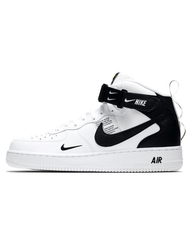 Кросівки Nike Air Force 1 Mid Utility White Black 07 LV8 Winter з ХУТРОМ