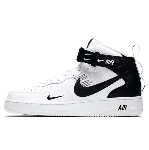 Nike Air Force 1 Mid Utility White Black 07 LV8 Winter з ХУТРОМ