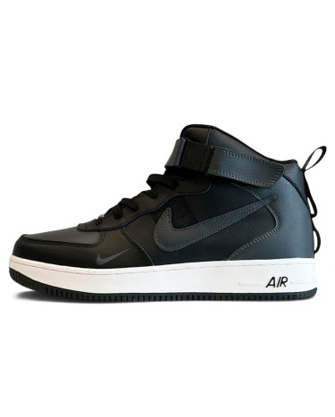 Кросівки Nike Air Force 1 Utility HIgh Black White Winter з ХУТРОМ
