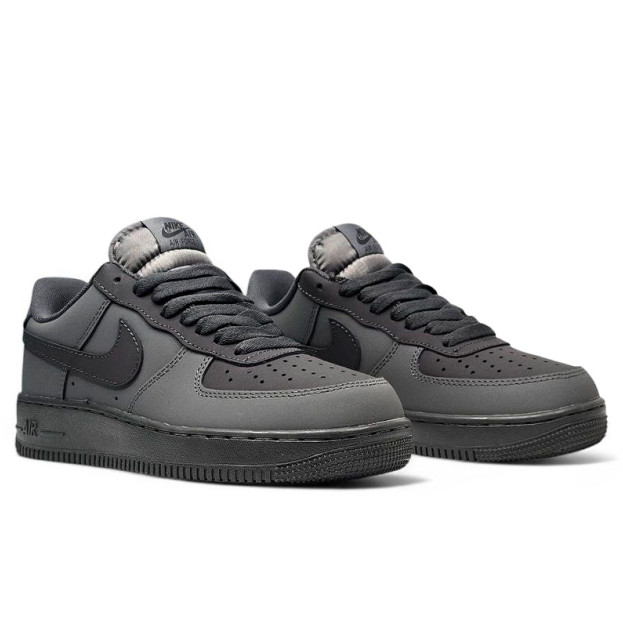 Nike Air Force 1 Low Grey Black З ХУТРОМ