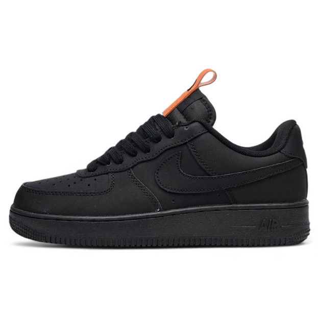 Nike Air Force 1 Low Black Orange З ХУТРОМ