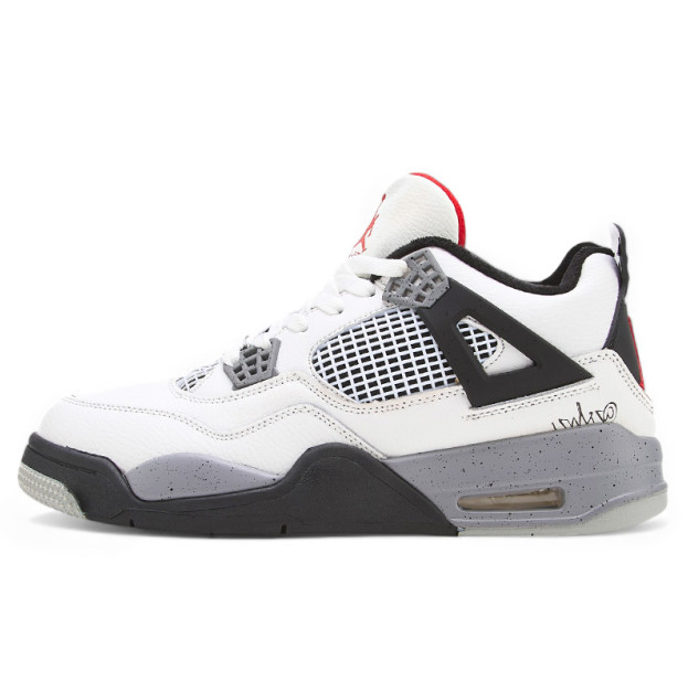 Jordan 4 Cement White Grey Black З ХУТРОМ