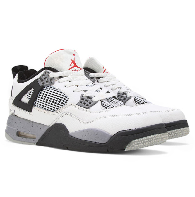 Jordan 4 Cement White Grey Black З ХУТРОМ
