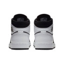 Кожа Кроссовки Jordan 1 Mid White Black 554724-113