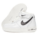 Кожа Кроссовки Nike Air Force 1 High White Black Winter С МЕХОМ