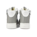 Кожа Кроссовки Nike Air Force 1 High Grey White Winter С МЕХОМ