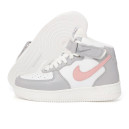 Leather Sneakers Nike Air Force 1 High Grey Pink Winter С МЕХОМ