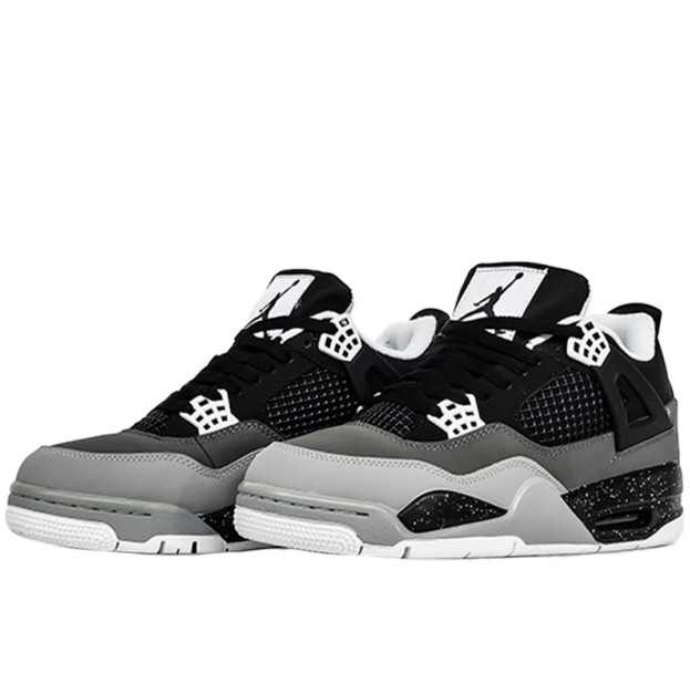 Jordan 4 Retro Black Grey White Winter С МЕХОМ