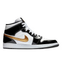 Jordan 1 Mid Patent Black White Gold 852542-007 S-56667